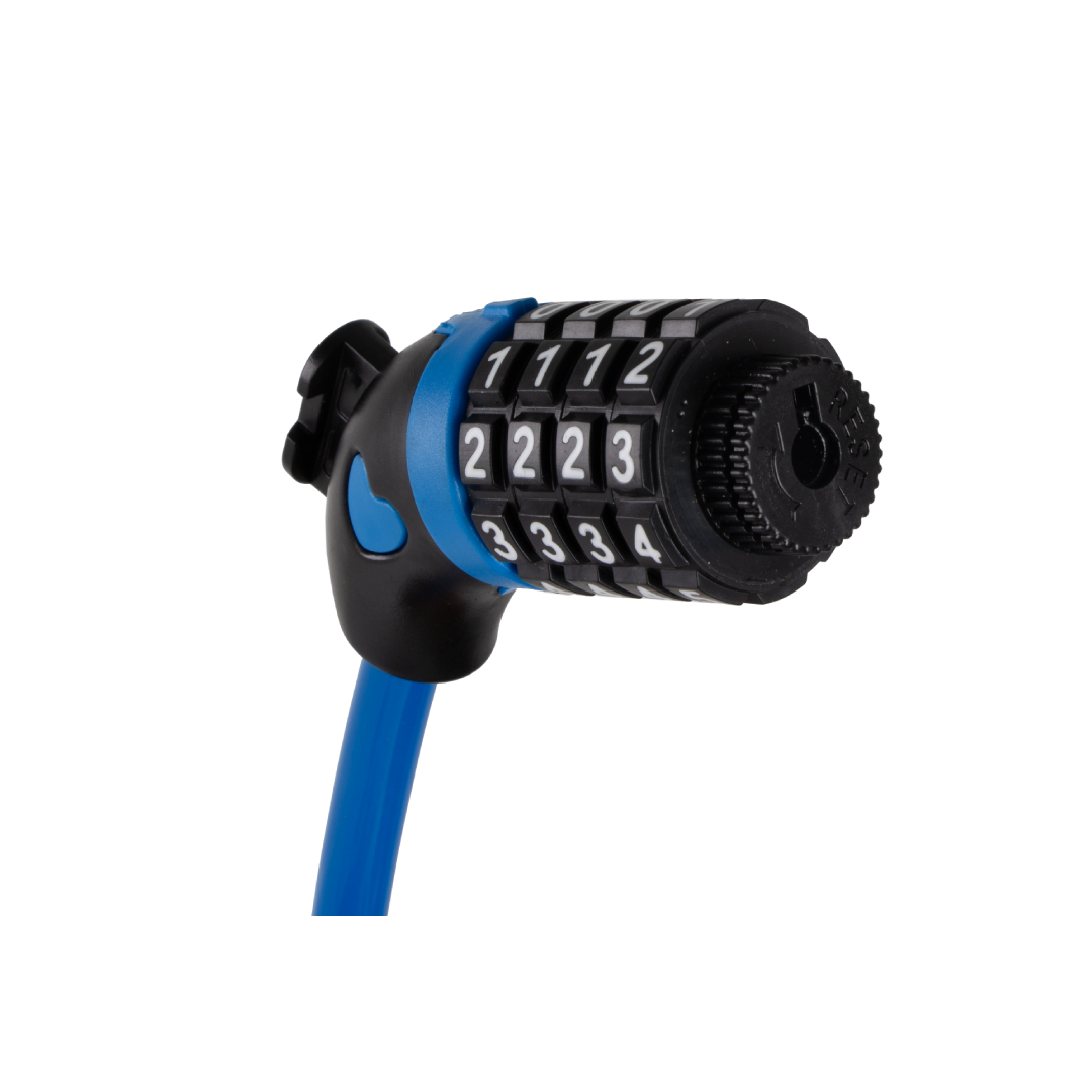 🎁 Kross Cable Lock, High Security 4 Digit Resettable Pin, Anti-Theft Protection, Blue, Pack Of 1 (100% off)