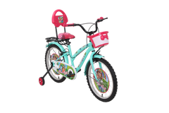 Kross Blue Bell 20T Kids Bicycle Green | 20 Inch Steel Frame Single Speed Cycle with Training Wheels, Front Basket & Rear Carrier