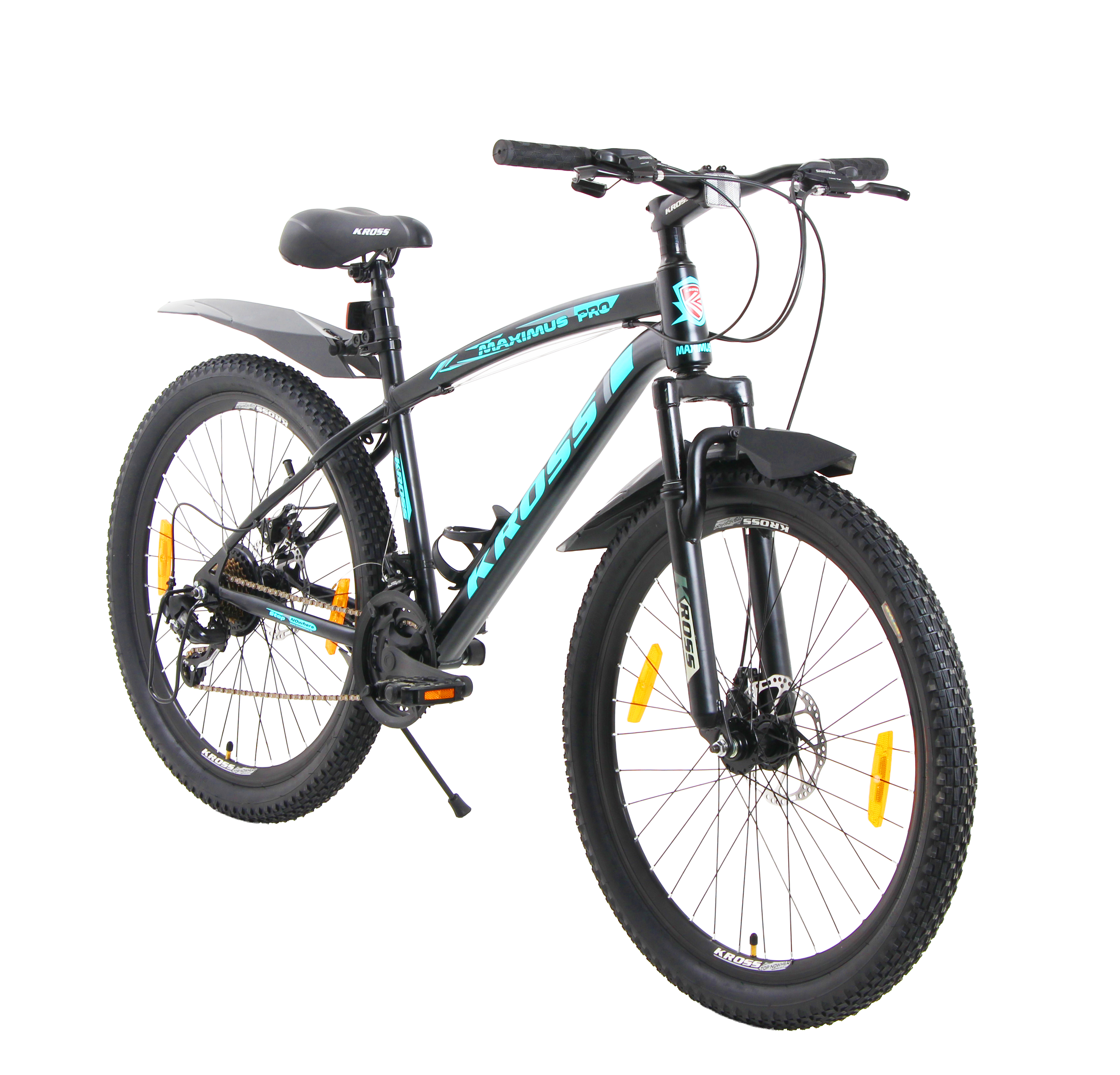 KROSS Maximus Pro 26T – 21-Speed Performance MTB with Suspension Fork, Dual Disc Brakes, Double-Wall Alloy Rims & Ergonomic Steel Frame (Black/Blue)