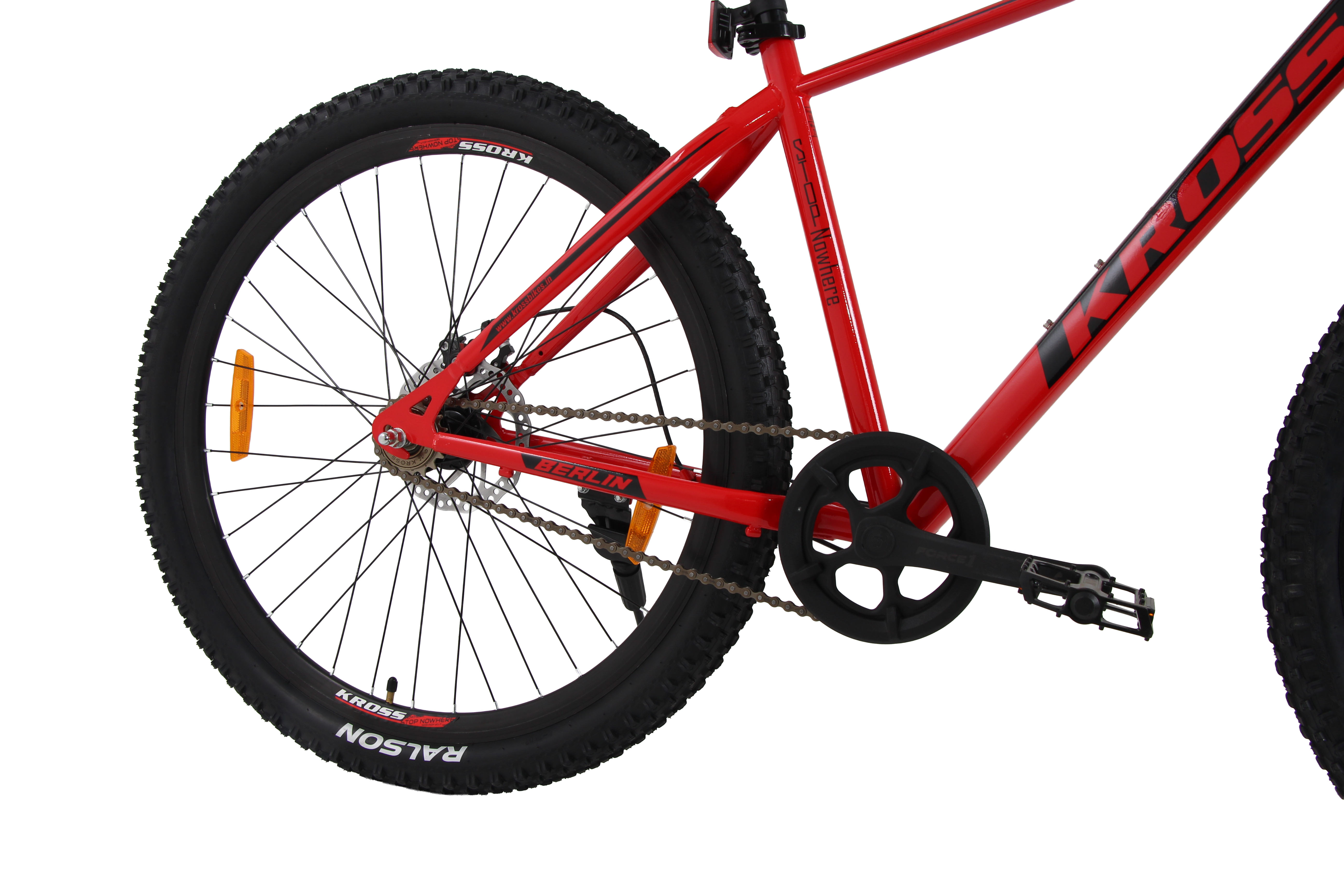 Kross Berlin 27.5T MTB – 2.40" Tyres, Single Speed, Dual Disc Brakes, Alloy Rims, Smart Red