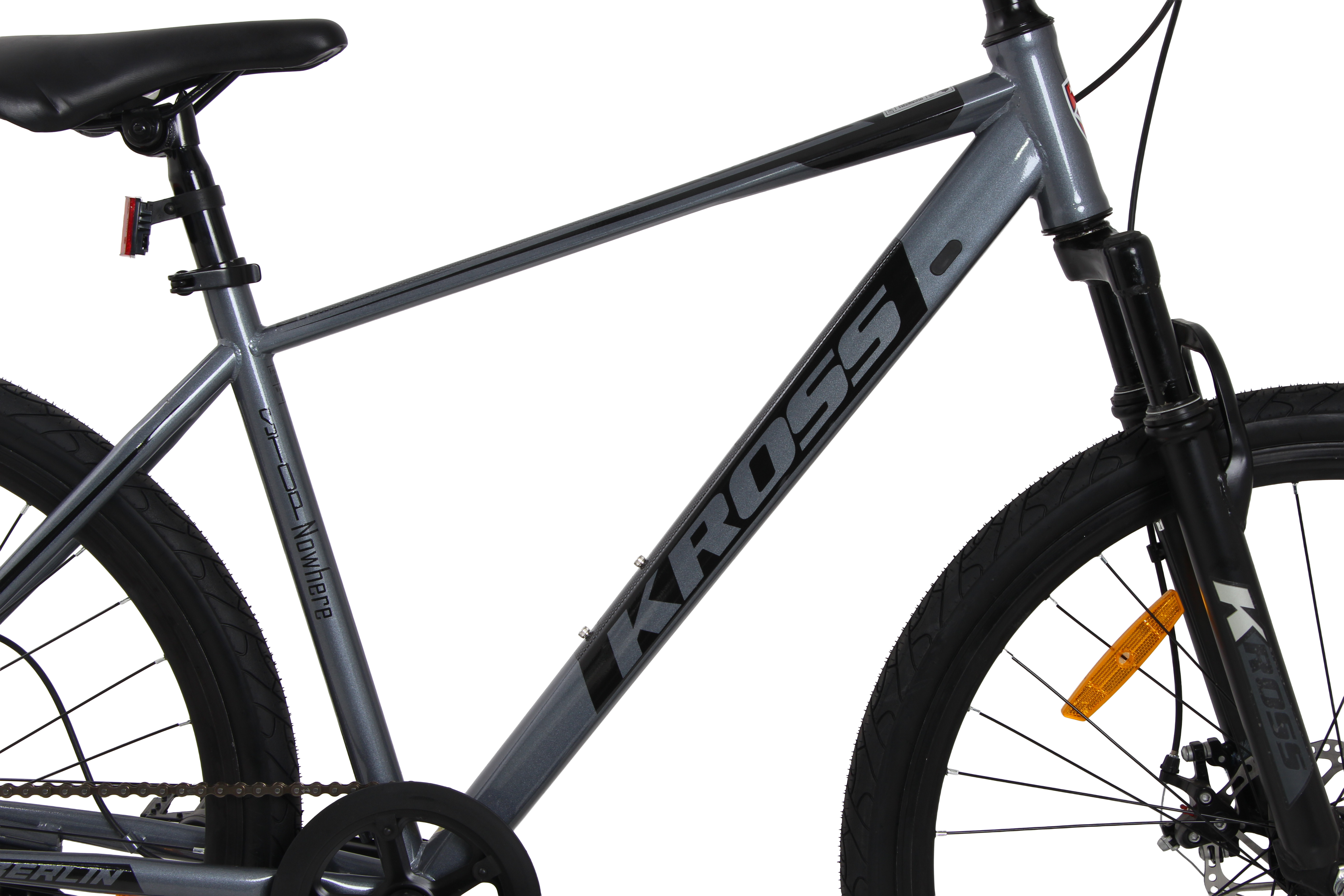 Kross Berlin 27.5T MTB – Single Speed, Dual Disc Brakes, Alloy Rims, Suspension Fork (Grey)