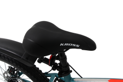 Kross Maximus Pro 24T Single Speed Double Disc Kids/Teens MTB – Matte Blue – Steel Frame, Suspension Fork, 24×2.40 Tyres