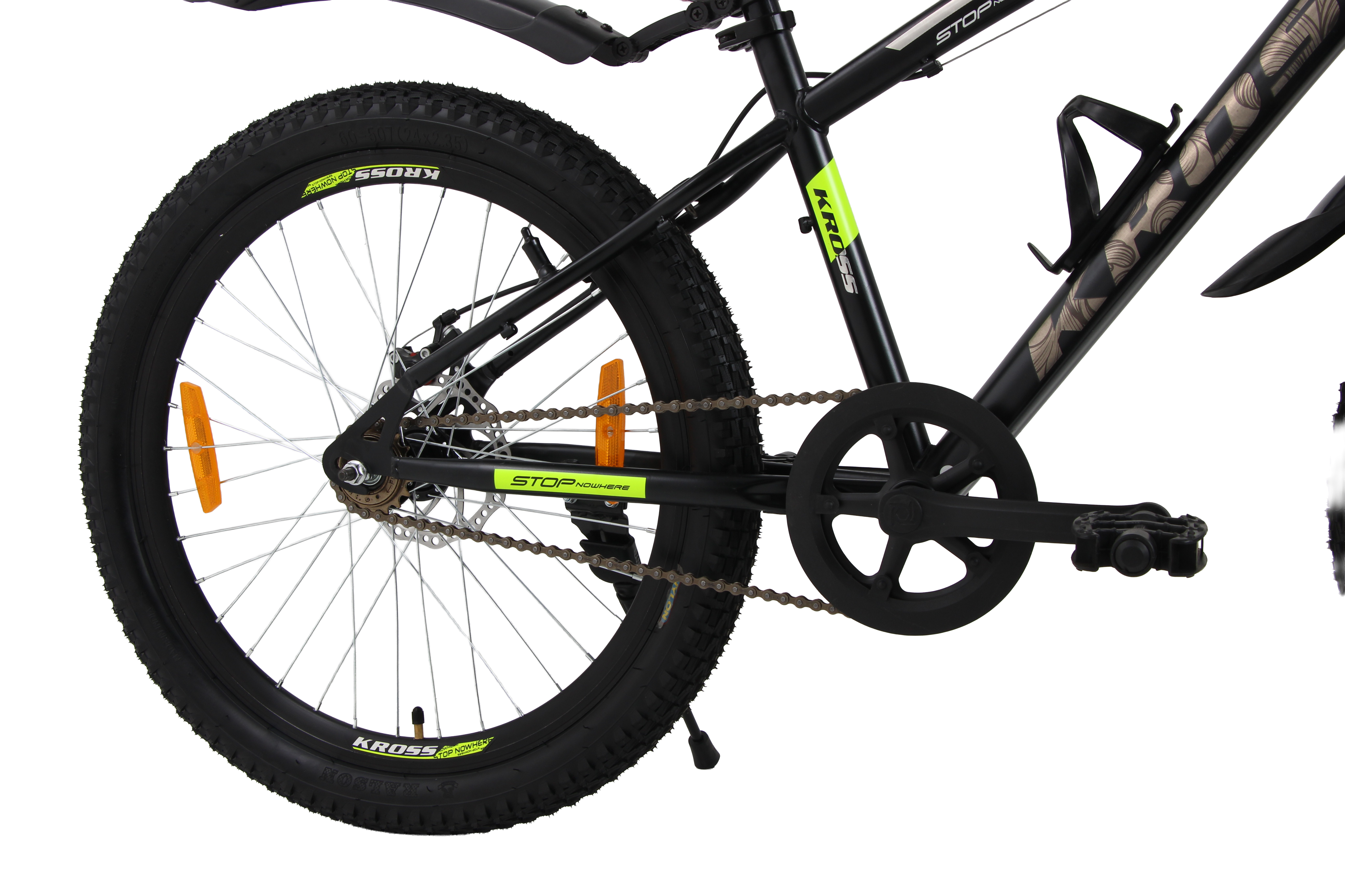 Maximus Pro Kross 24T Black/Yellow – Single-Speed Disc MTB with Suspension & Steel Frame