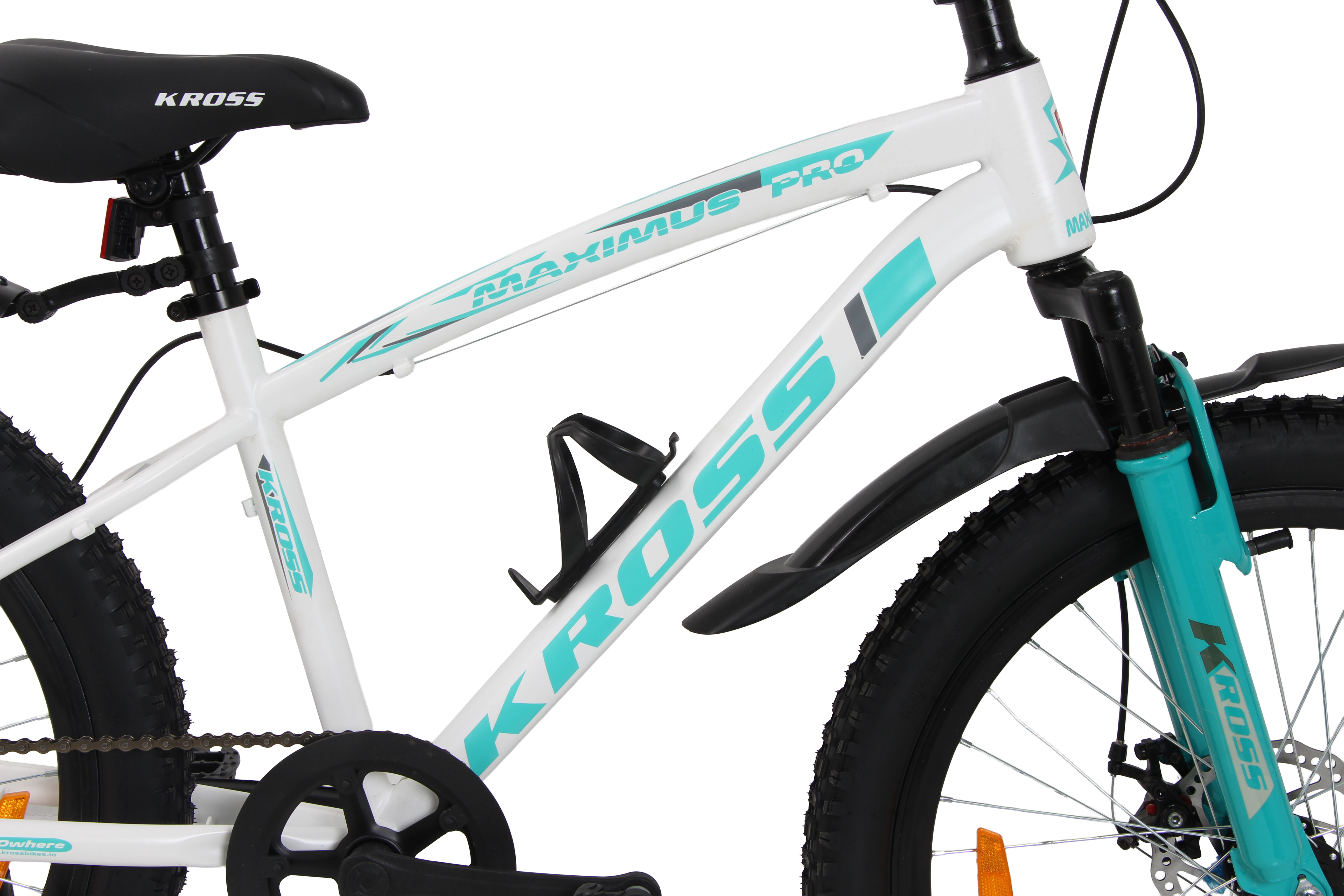 Maximus Pro Kross 24T Mountain Bike – Matte White, Single Speed / Double Disc, 24-Inch Wheels