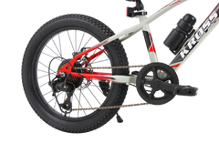 Kross Tronin 20T 7-Speed Kids MTB Cycle – Dual Disc Brakes, Suspension Fork, 20×2.40 Tyres (Grey/Red)