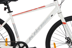 TEXAS KROSS 700C Hybrid Bicycle – 18" Steel Frame, 28" Wheels, Dual Disc Brakes - White