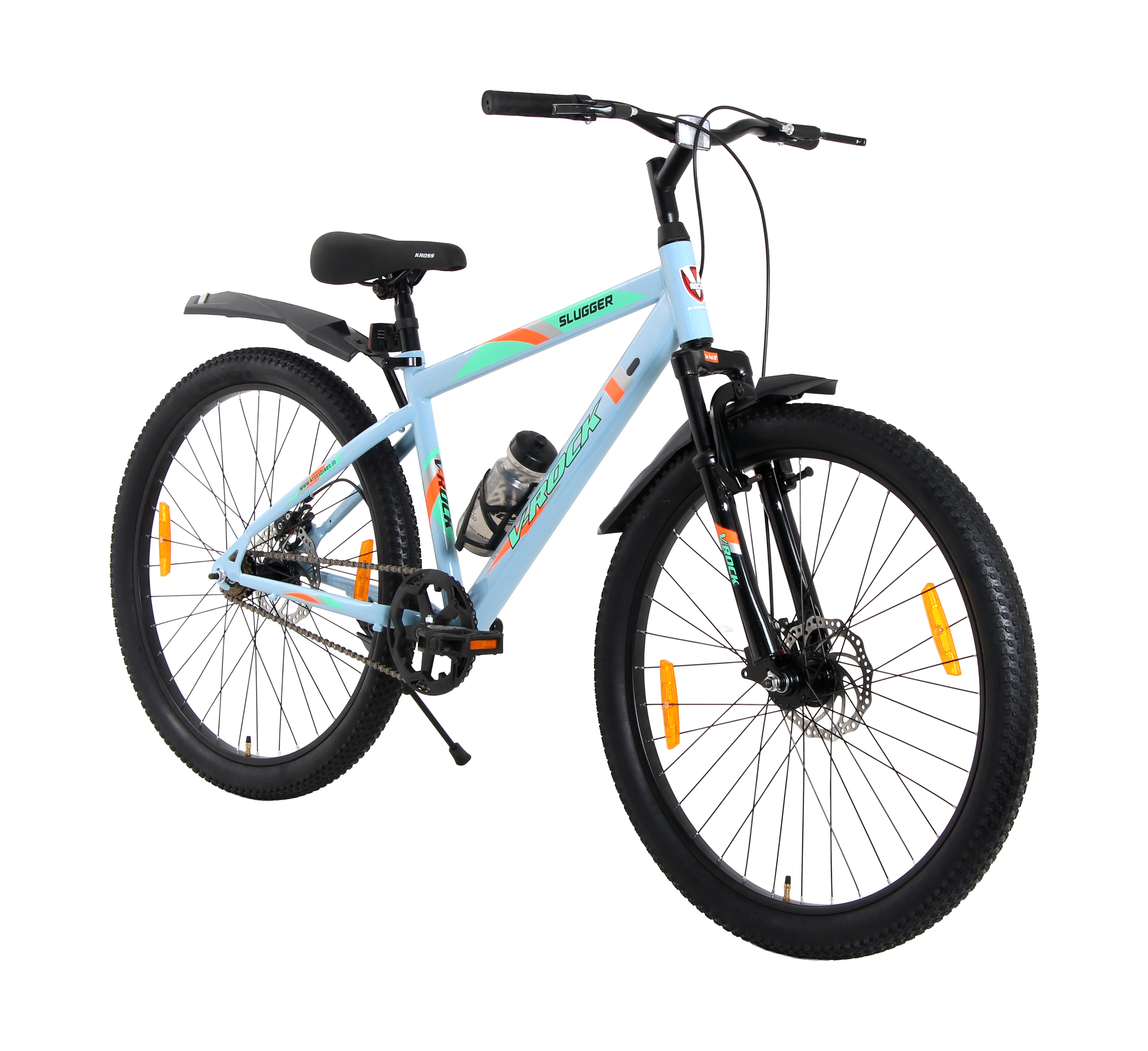 Kross Slugger V-Rock 26T Blue – Single Speed MTB with Dual Disc Brakes, Steel Rims & Front Suspension