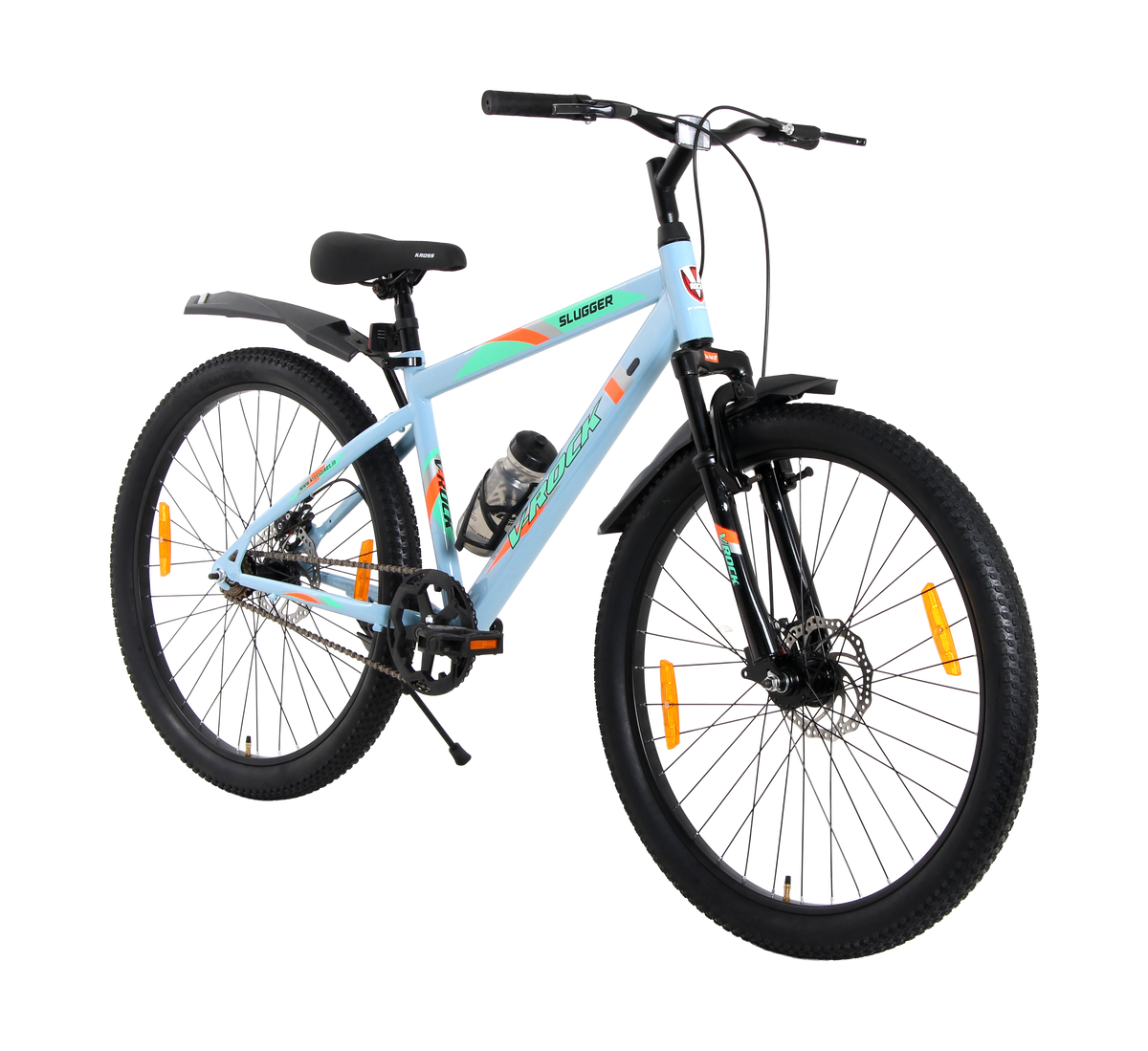 Kross Slugger V-Rock 26T Blue – Single Speed MTB with Dual Disc Brakes, Steel Rims & Front Suspension