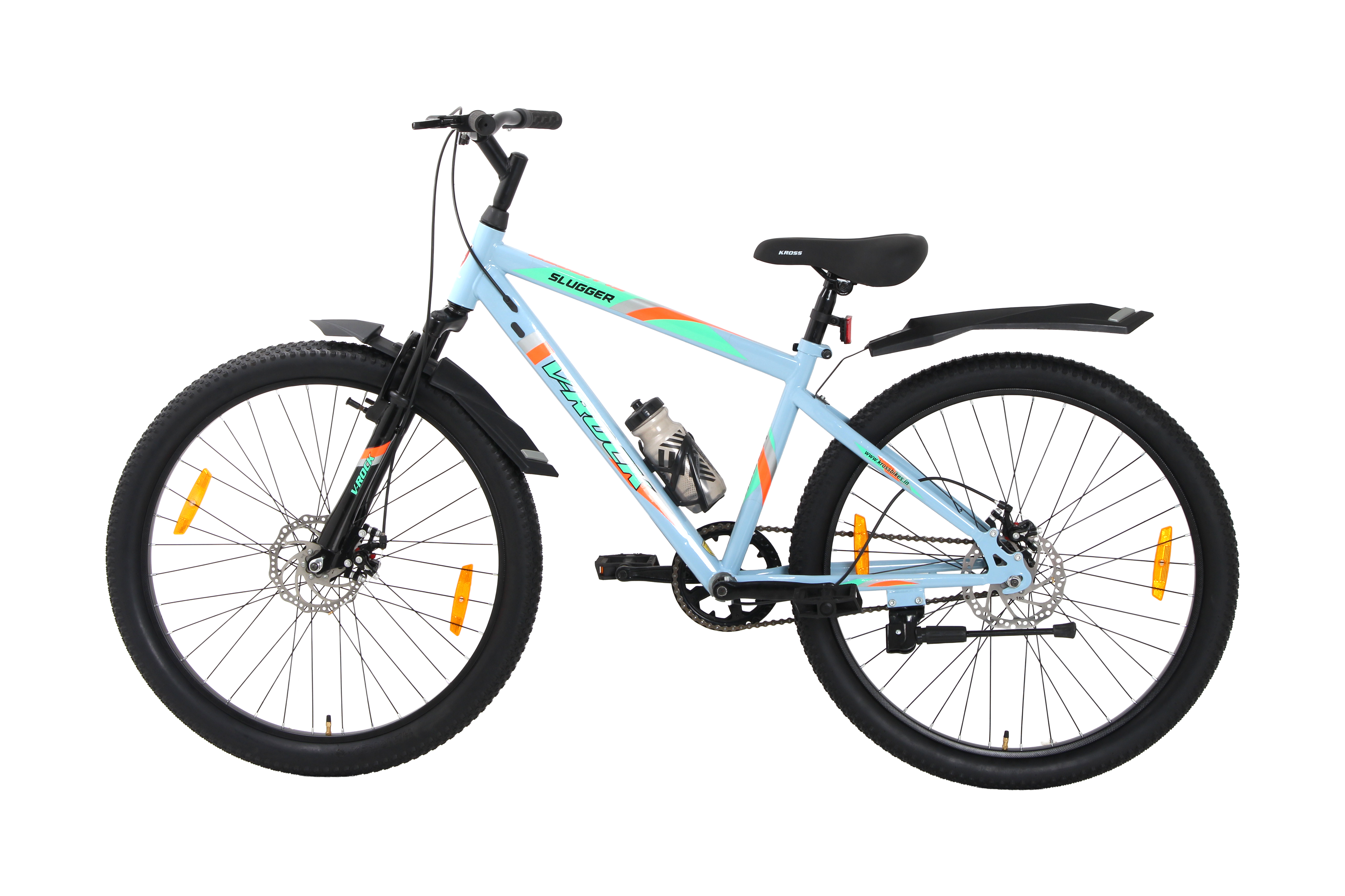 Kross Slugger V-Rock 26T Blue – Single Speed MTB with Dual Disc Brakes, Steel Rims & Front Suspension