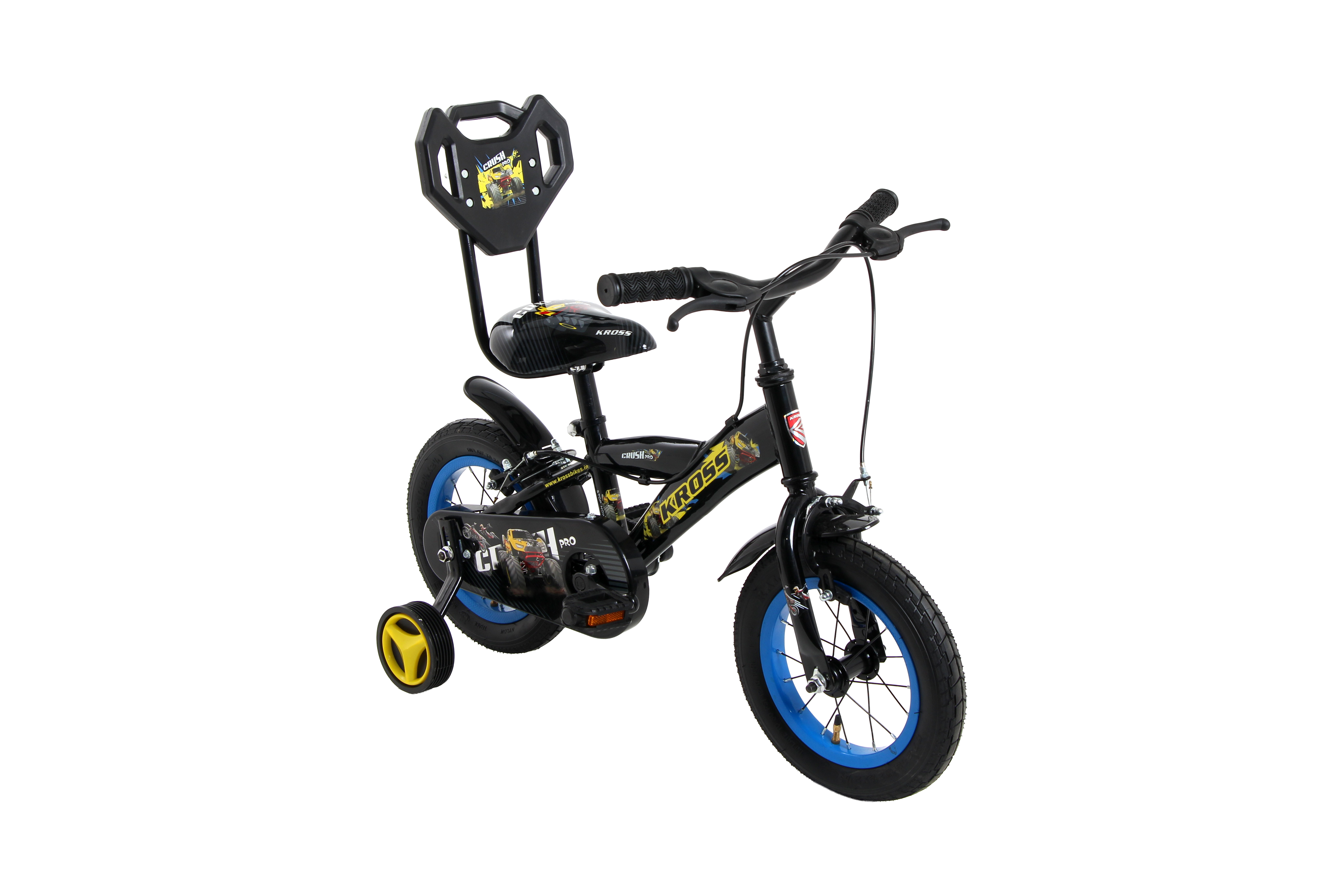KROSS Crush Pro 12T Kids Bicycle for Age 3–5 Years | Height 85–105 cm | Single Speed | Glossy Black