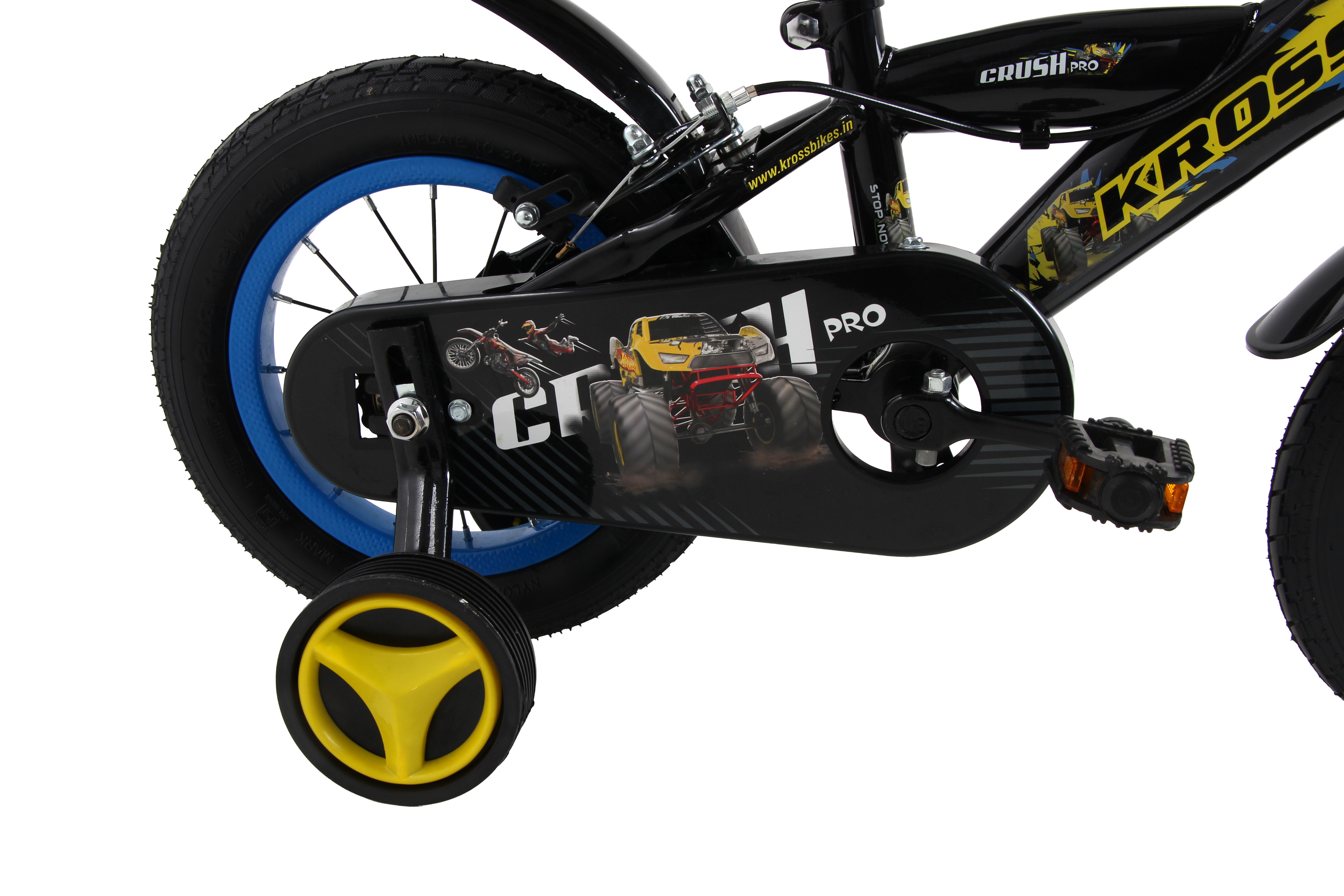 KROSS Crush Pro 12T Kids Bicycle for Age 3–5 Years | Height 85–105 cm | Single Speed | Glossy Black
