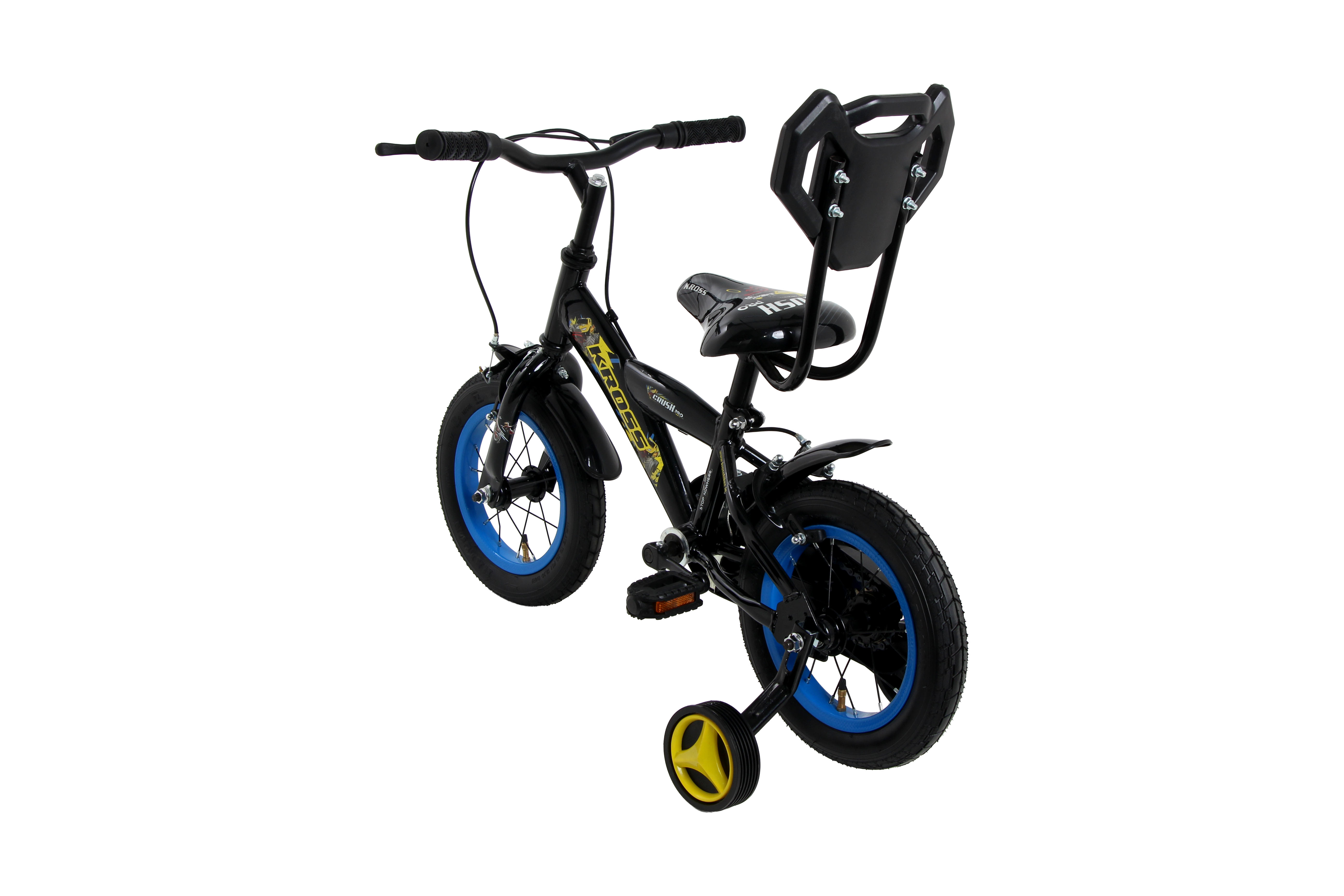 KROSS Crush Pro 12T Kids Bicycle for Age 3–5 Years | Height 85–105 cm | Single Speed | Glossy Black