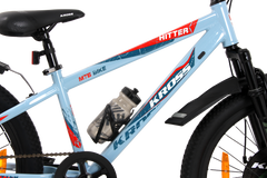 KROSS Hitter 24T Mountain Bicycle for Kids (9–13 Years) with Dual Disc Brakes & Suspension Fork – Blue