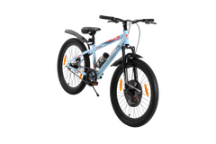 KROSS Hitter 24T Mountain Bicycle for Kids (9–13 Years) with Dual Disc Brakes & Suspension Fork – Blue