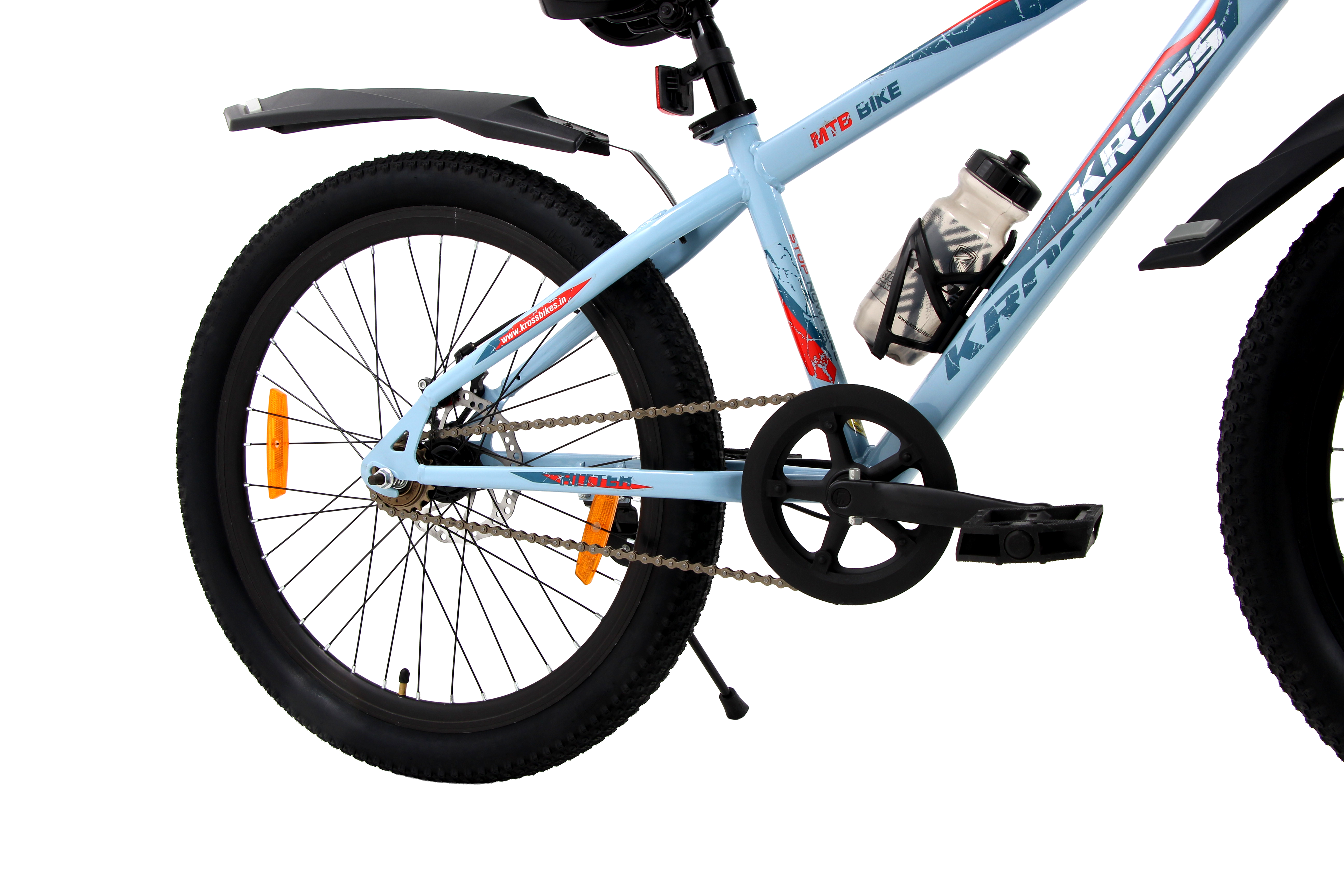 KROSS Hitter 24T Mountain Bicycle for Kids (9–13 Years) with Dual Disc Brakes & Suspension Fork – Blue