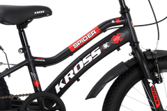 KROSS Spider 20T Single Speed Kids Bicycle for Boys & Girls | Steel Frame | V-Brakes | Matt Black