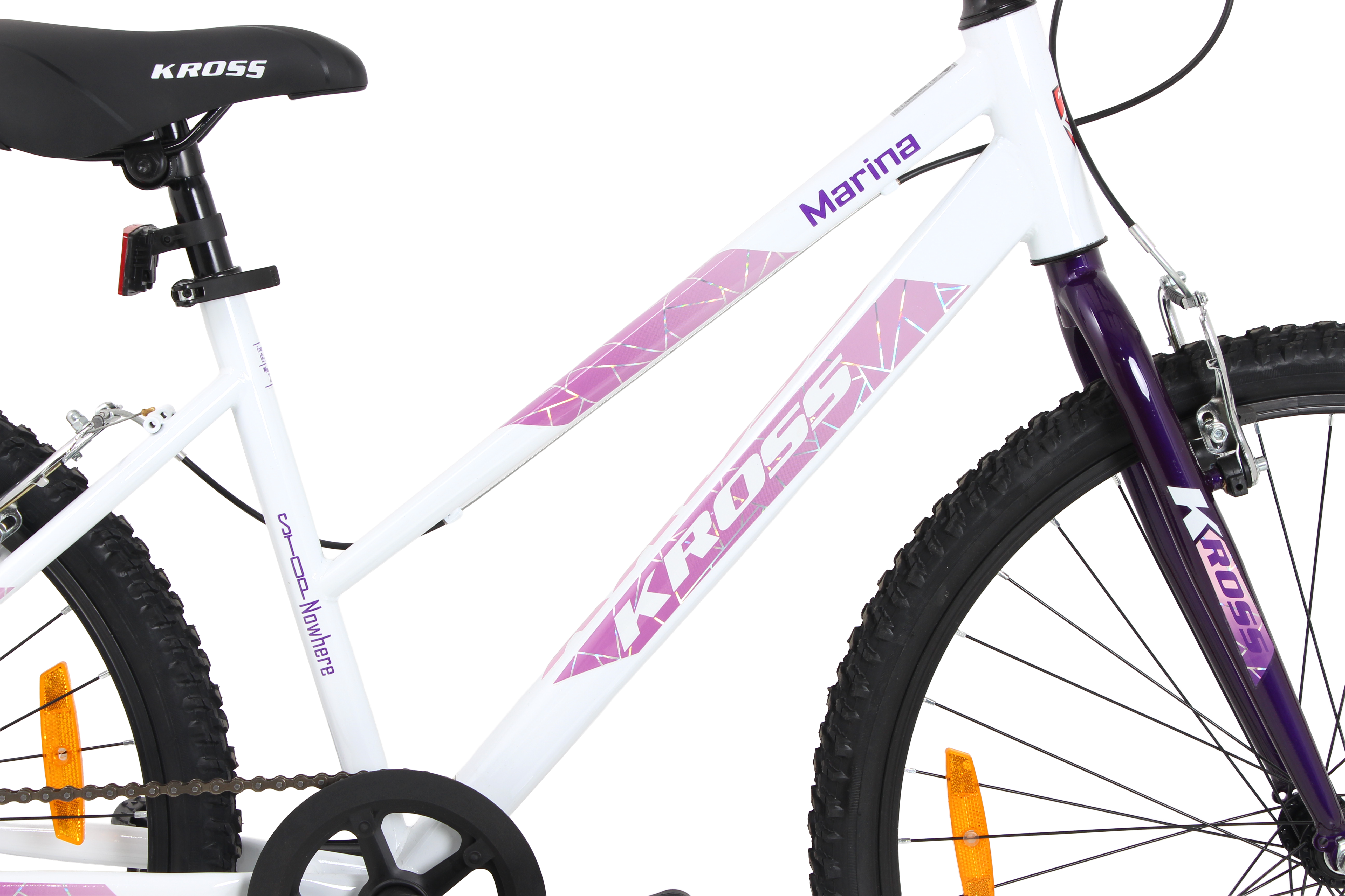 KROSS Marina 26T Single Speed Hybrid Lady Cycle | Alloy Rim | V-Brake | White-Purple