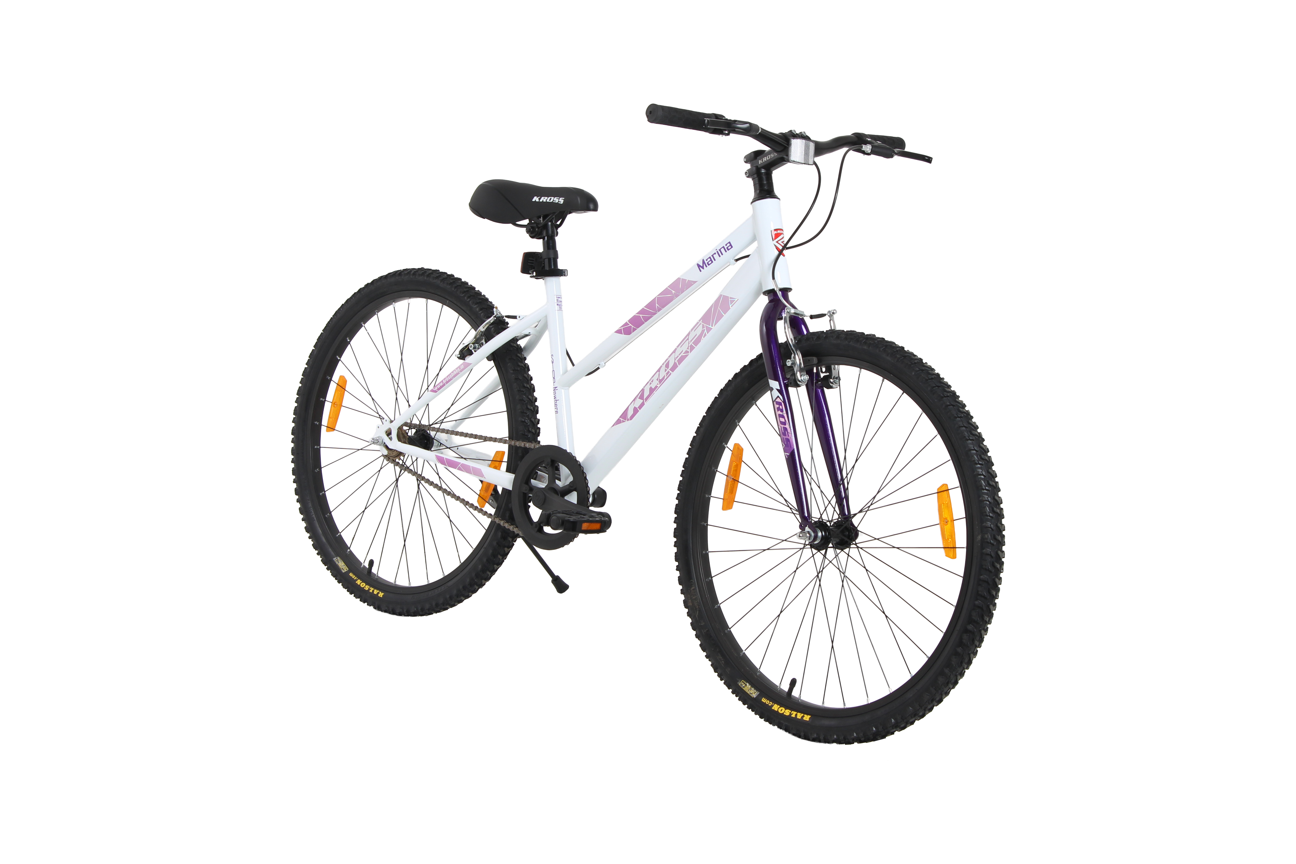 KROSS Marina 26T Single Speed Hybrid Lady Cycle | Alloy Rim | V-Brake | White-Purple