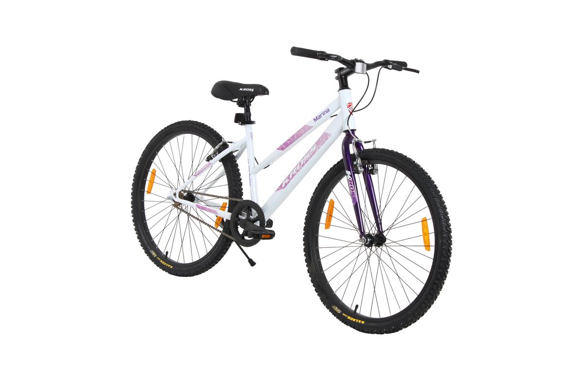 KROSS Marina 26T Single Speed Hybrid Lady Cycle | Alloy Rim | V-Brake | White-Purple