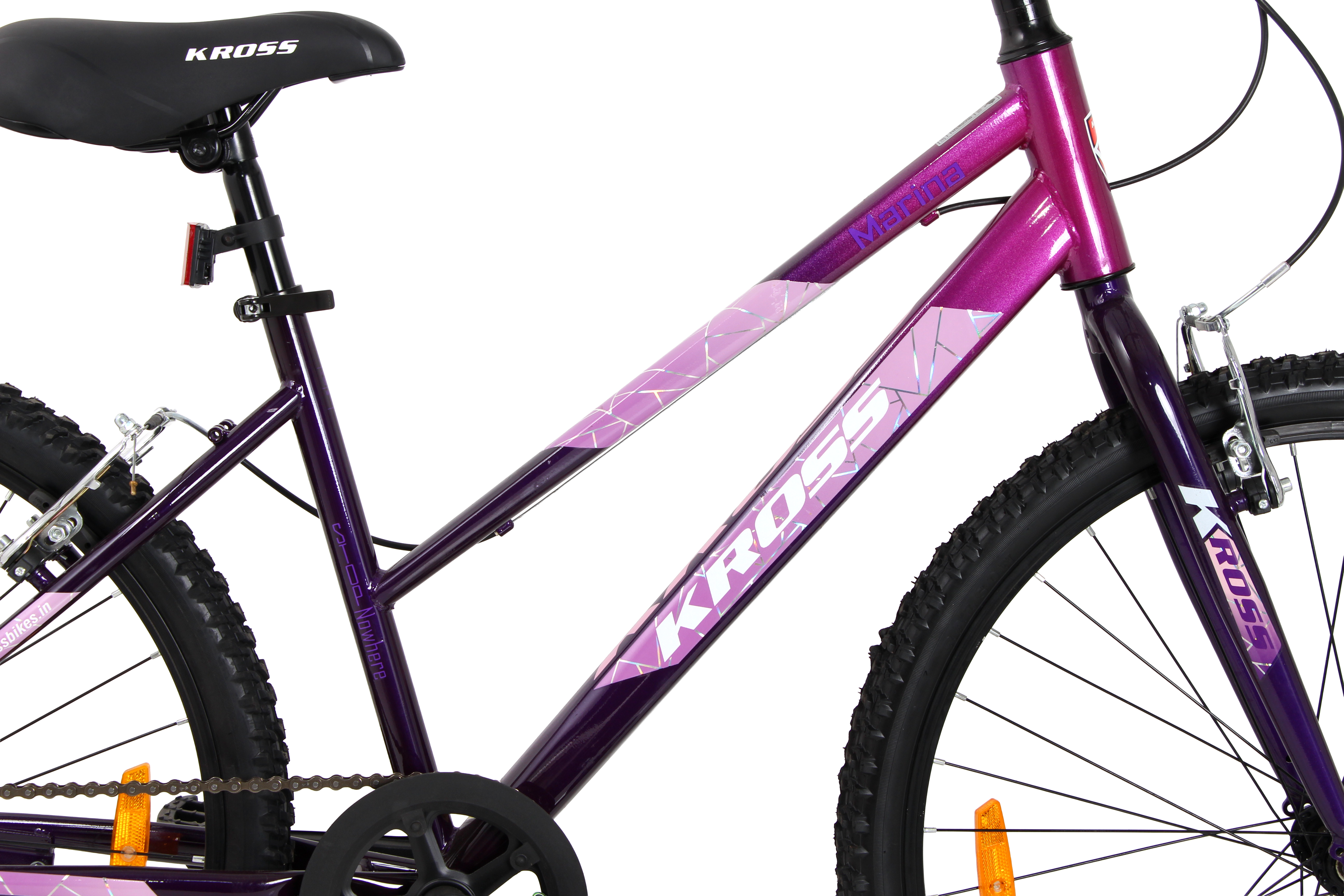 Kross Marina 26T City Bike with Alloy Rims, V-Brakes & Steel Frame – Pink/Purple