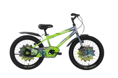 Kross Oddy 20T Kids Bicycle with Training Wheels, V-Brakes, Steel Frame, Green/Grey