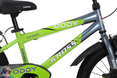 Kross Oddy 20T Kids Bicycle with Training Wheels, V-Brakes, Steel Frame, Green/Grey