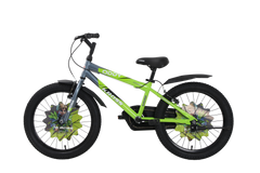 Kross Oddy 20T Kids Bicycle with Training Wheels, V-Brakes, Steel Frame, Green/Grey