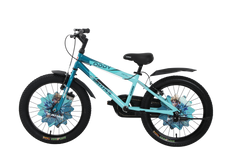 Kross Oddy 20T Kids Bicycle with Training Wheels, V-Brakes, Steel Frame, Aqua Blue-Green