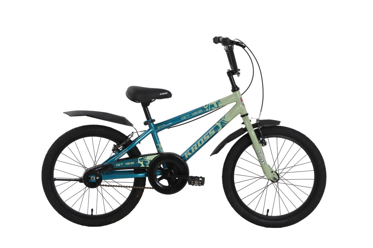 Kross GT-100 20T Kids Bicycle | Green-Light Green | Single Speed | V-Brake