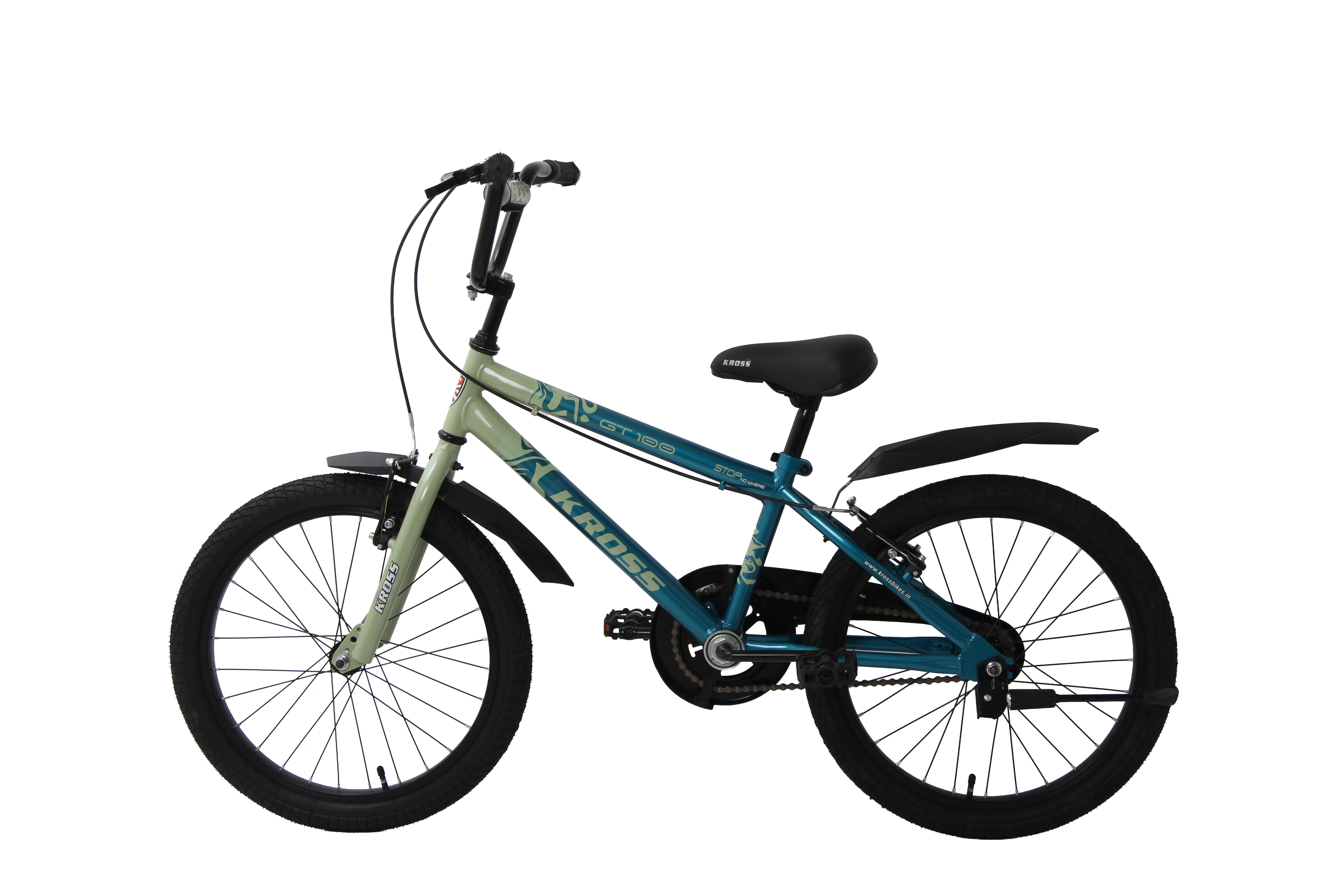 Kross GT-100 20T Kids Bicycle | Green-Light Green | Single Speed | V-Brake