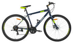 Control 28T Matt Blue Unisex Bike, 21 Speed Shimano, Steel Frame, Front Disc Rear V Brake
