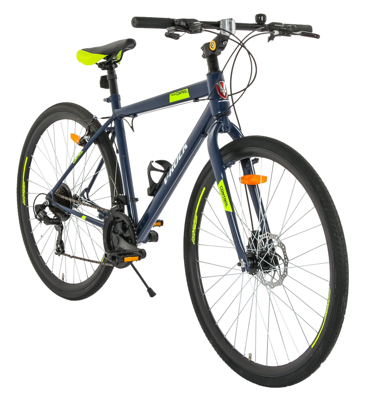 Control 28T Matt Blue Unisex Bike, 21 Speed Shimano, Steel Frame, Front Disc Rear V Brake