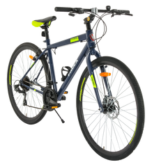 Control 28T Matt Blue Unisex Bike, 21 Speed Shimano, Steel Frame, Front Disc Rear V Brake