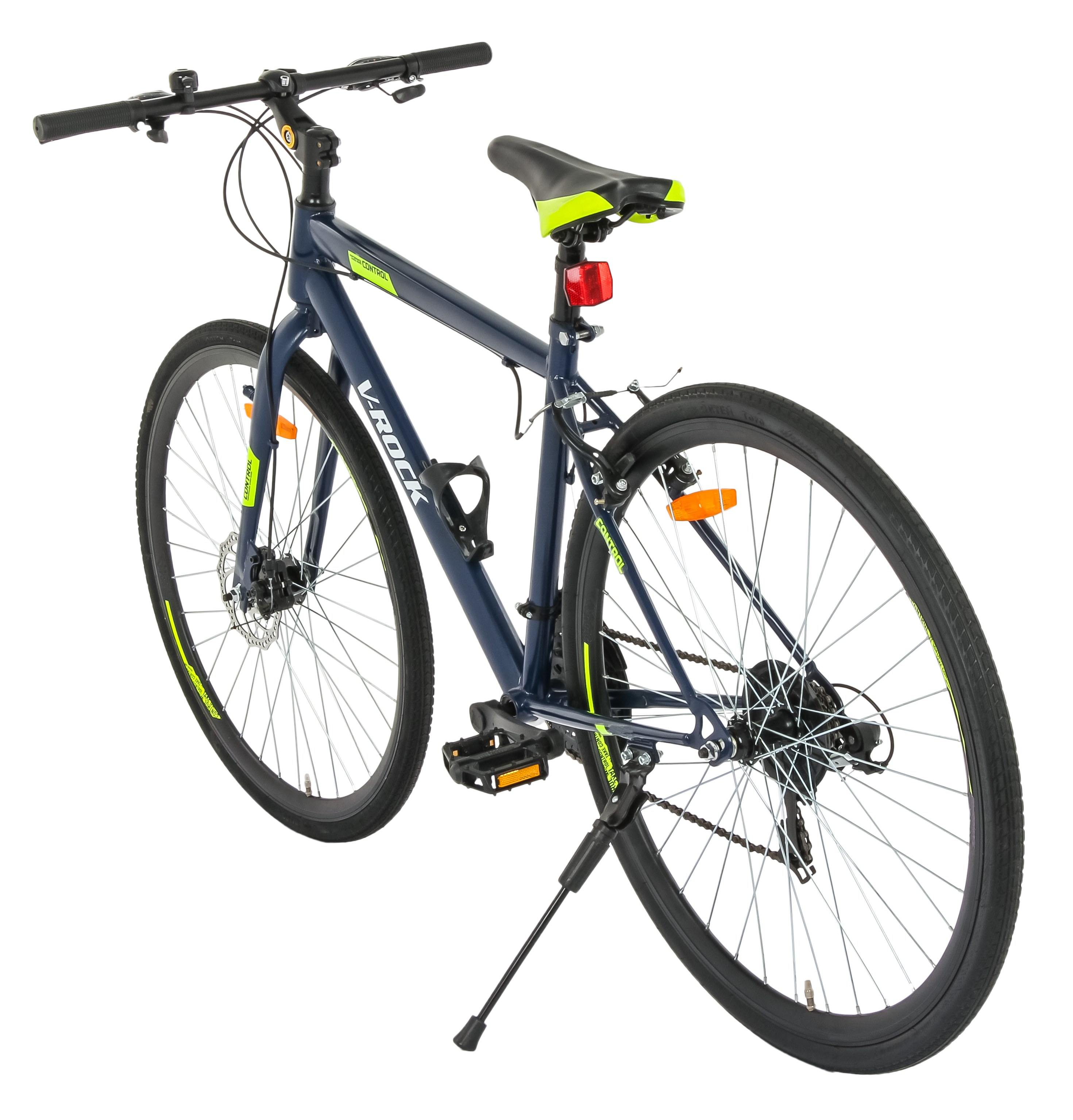 Control 28T Matt Blue Unisex Bike, 21 Speed Shimano, Steel Frame, Front Disc Rear V Brake