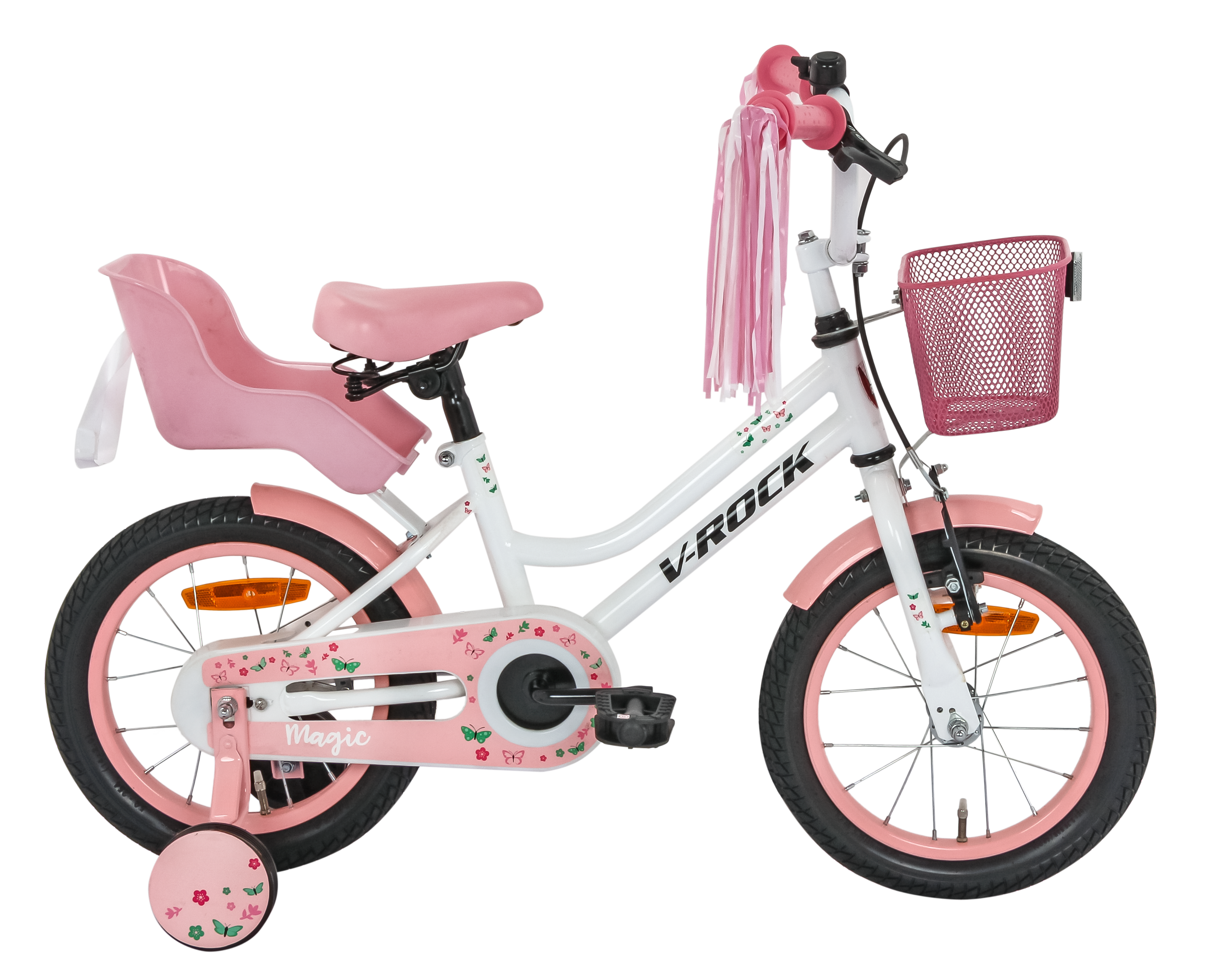 Magic 14T White Kids Bike, Steel Frame, Coaster Hub
