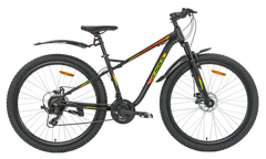 M-Racer Pro 29T Matt Black Unisex Mountain Bike, 21 Speed Shimano, Steel Frame, Dual Disc