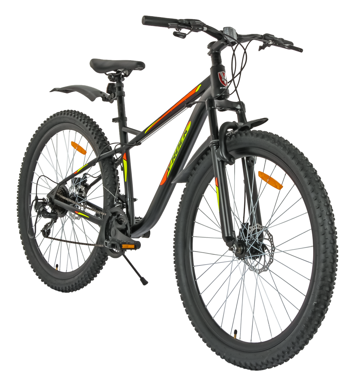 M-Racer Pro 29T Matt Black Unisex Mountain Bike, 21 Speed Shimano, Steel Frame, Dual Disc