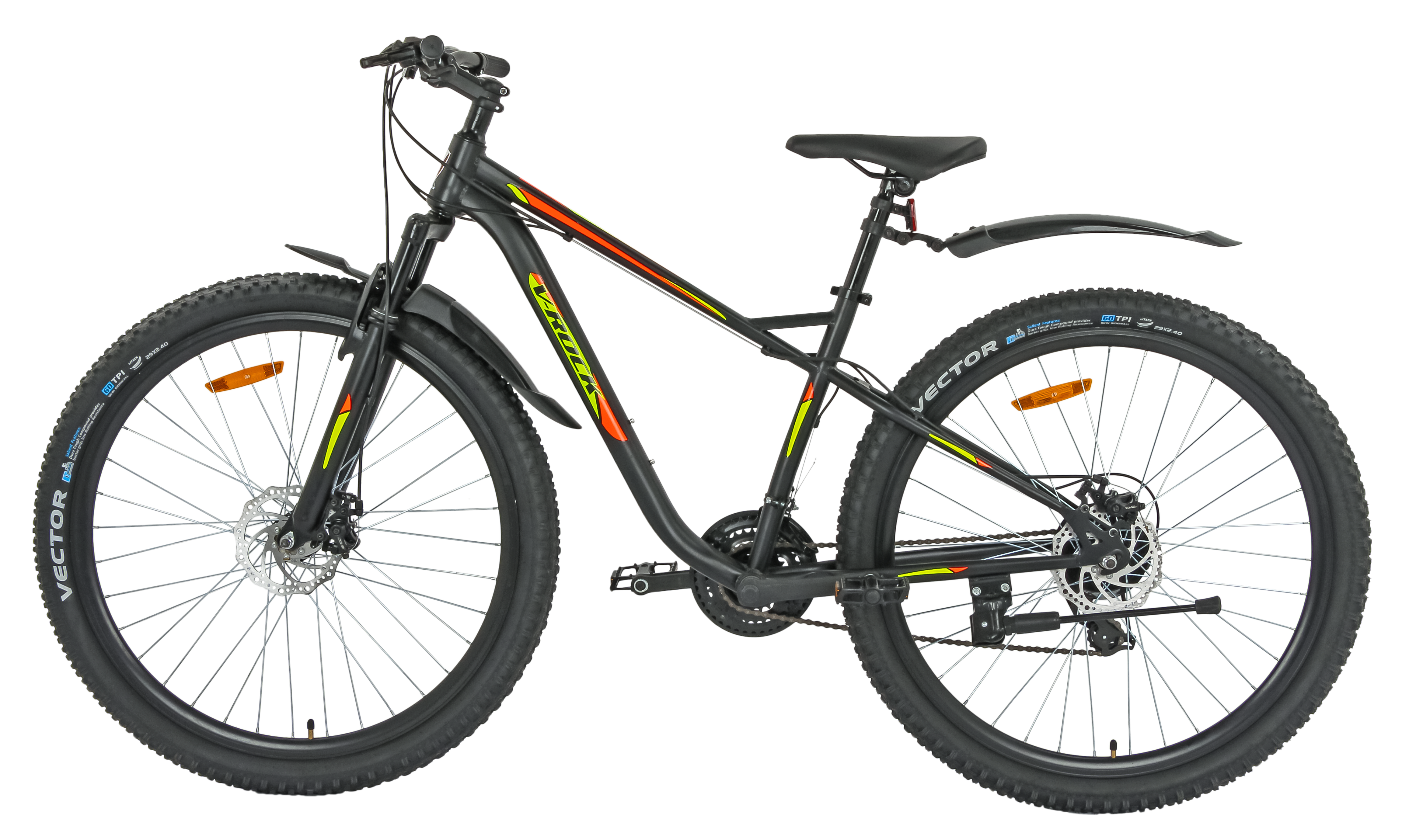 M-Racer Pro 29T Matt Black Unisex Mountain Bike, 21 Speed Shimano, Steel Frame, Dual Disc