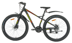 M-Racer Pro 29T Matt Black Unisex Mountain Bike, 21 Speed Shimano, Steel Frame, Dual Disc