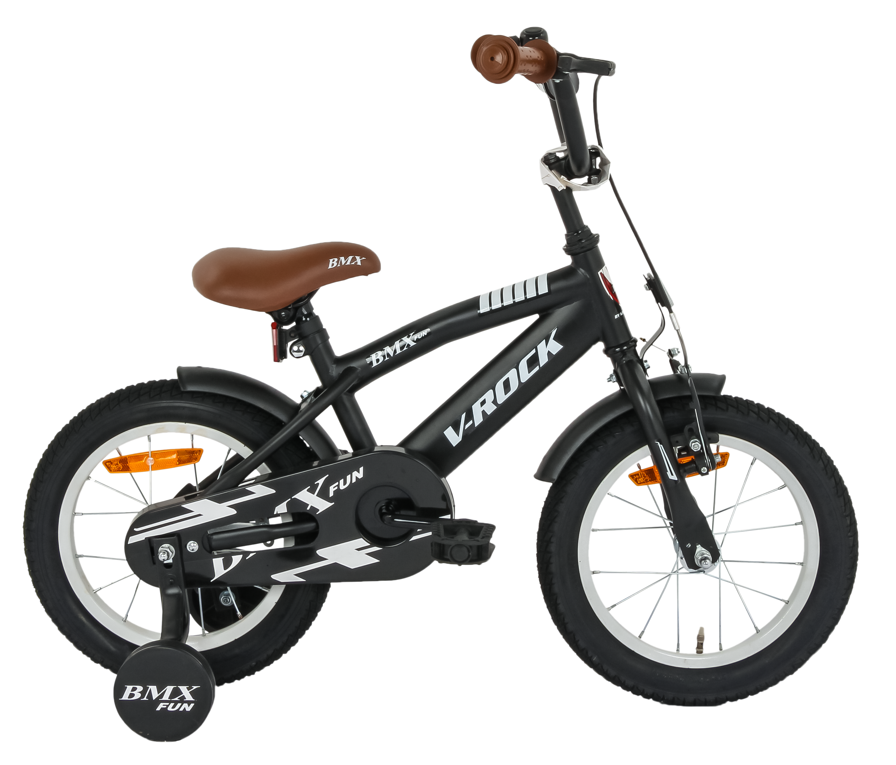Bmx Fun 14T Matt Black Kids Bike, Steel Frame, Coaster Hub