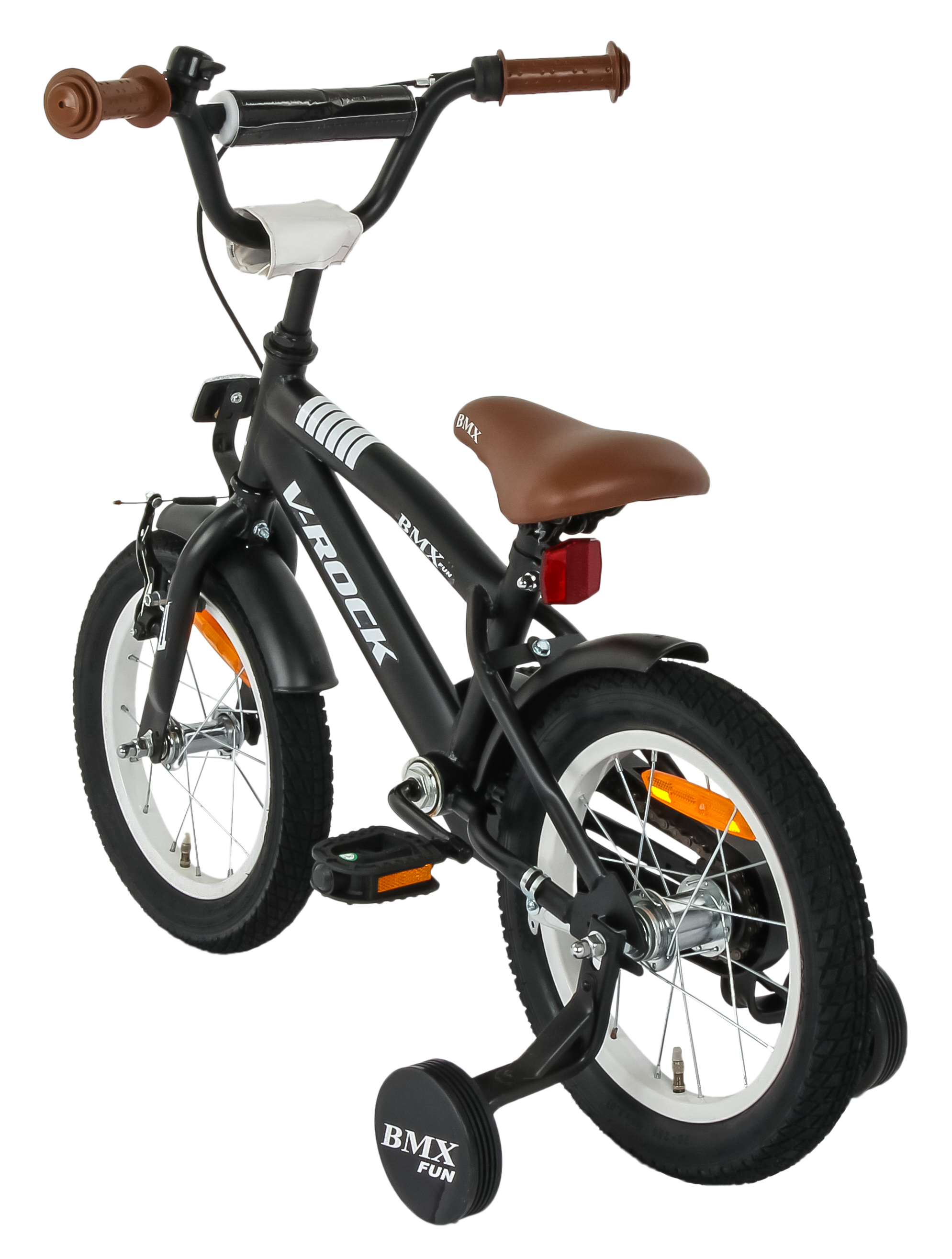 Bmx Fun 14T Matt Black Kids Bike, Steel Frame, Coaster Hub
