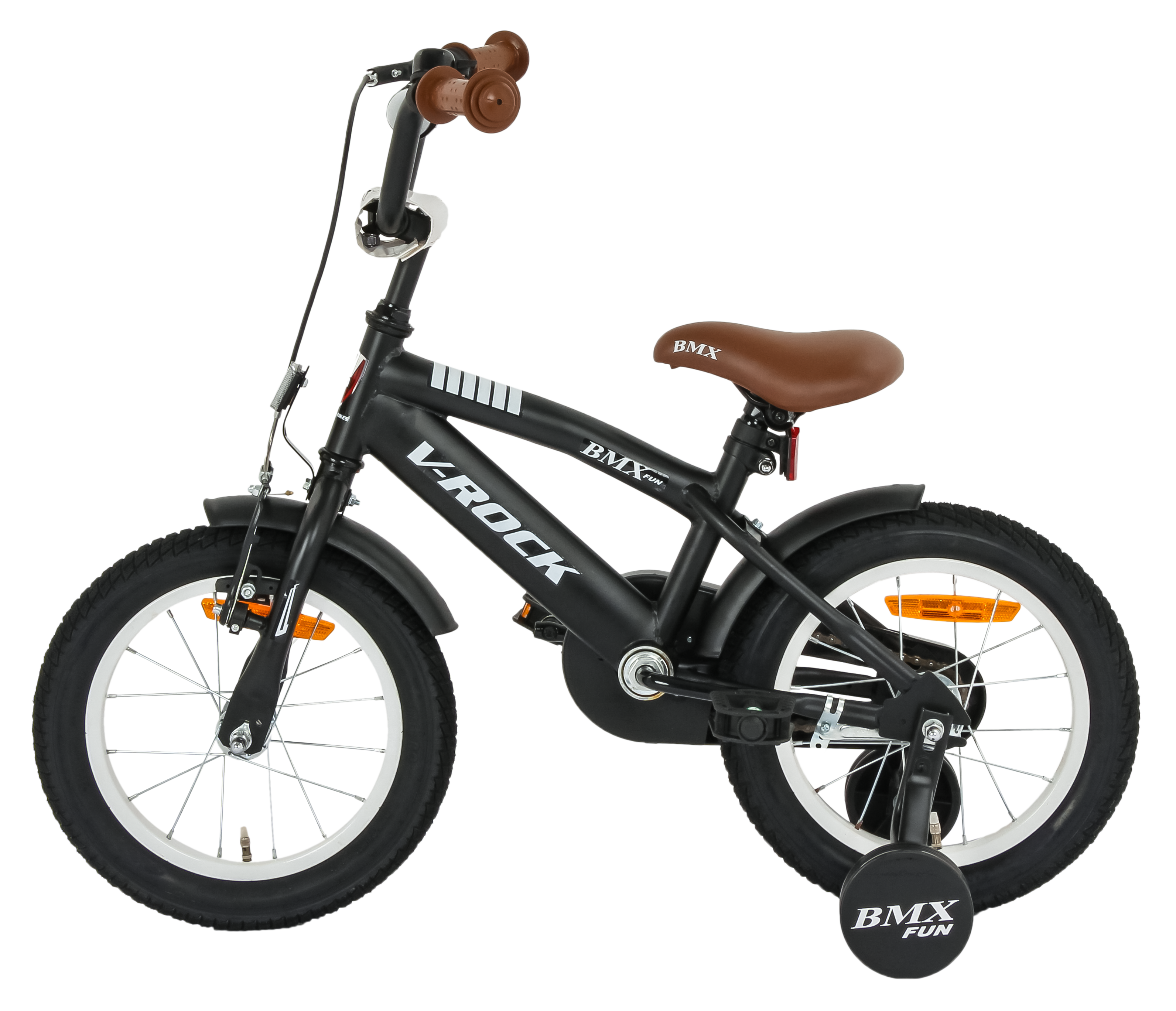 Bmx Fun 14T Matt Black Kids Bike, Steel Frame, Coaster Hub