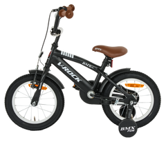 Bmx Fun 14T Matt Black Kids Bike, Steel Frame, Coaster Hub
