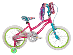 Girl Power 18T Pink Turquoise Kids Bike, Steel Frame, Coaster Hub
