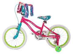Girl Power 18T Pink Turquoise Kids Bike, Steel Frame, Coaster Hub