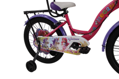 Kross Megan 20T Kids Bicycle for Girls | 20-Inch Wheel | Single Speed | Front Basket, Back Rest, Carrier, Streamers & Training Wheels | Pink-Purple