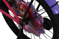 Kross Megan 20T Kids Bicycle for Girls | 20-Inch Wheel | Single Speed | Front Basket, Back Rest, Carrier, Streamers & Training Wheels | Pink-Purple