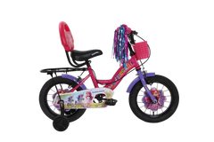 Kross Megan 14T Kids Bicycle with Basket, Backrest & Training Wheels | Pink Purple