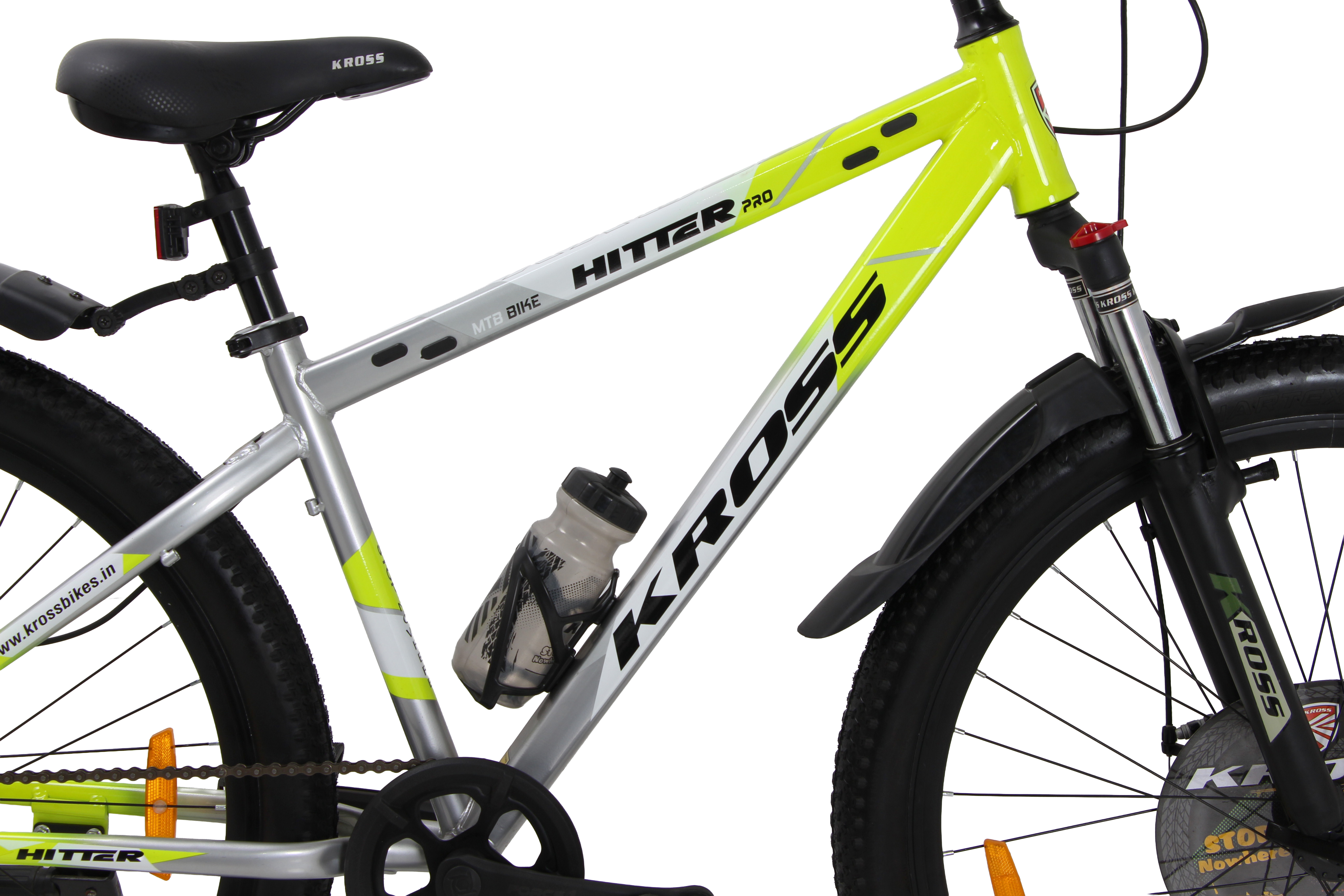 Kross Hitter 29T Mountain Bicycle for Adults | Single Speed | Steel Frame | Front Suspension with Lockout | Dual Disc Brakes | Green & Silver