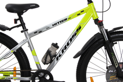 Kross Hitter 29T Mountain Bicycle for Adults | Single Speed | Steel Frame | Front Suspension with Lockout | Dual Disc Brakes | Green & Silver